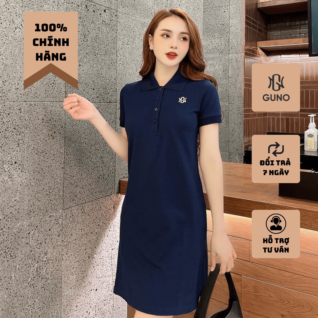 Váy polo cổ bẻ Guno cao cấp, đầm polo dáng suông - HVAY56