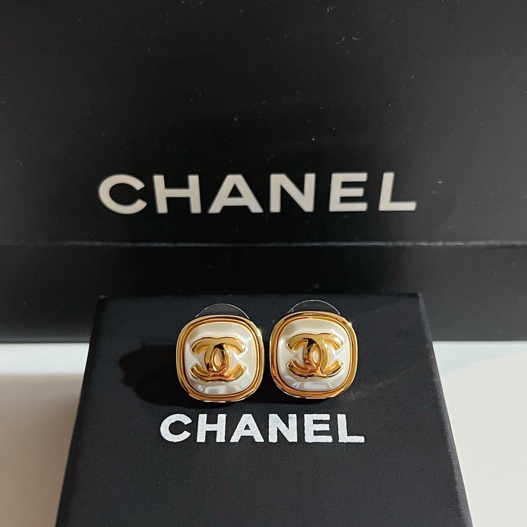 Khuyên Tai Hình Vuông Chữ c Màu Vàng Kim Thời Trang 2022