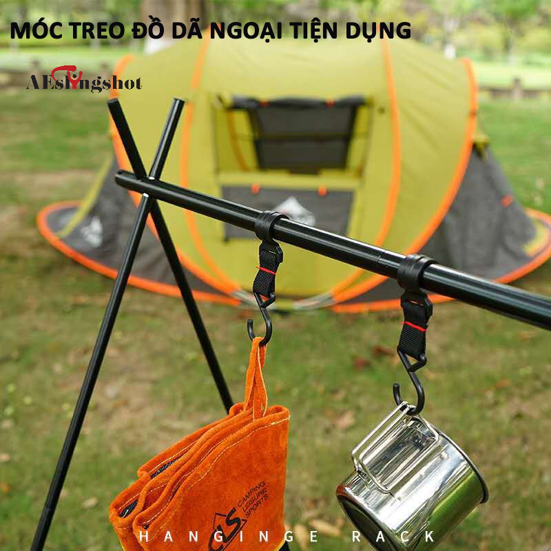 Giá Treo Đồ Dã Ngoại Gấp Gọn Tiện Dụng, Giá Móc Đồ Cắm Trại Nhỏ Gọn, Hợp Kim Nhôm Đa Năng, Lắp Dễ Dàng Siêu Bền