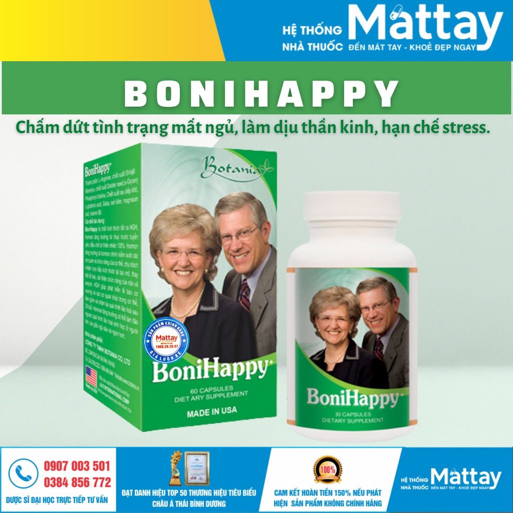 BoniHappy hỗ trợ điều trị cho người bị mất ngủ lâu năm, tạo giấc ngủ sâu và thật hơn.