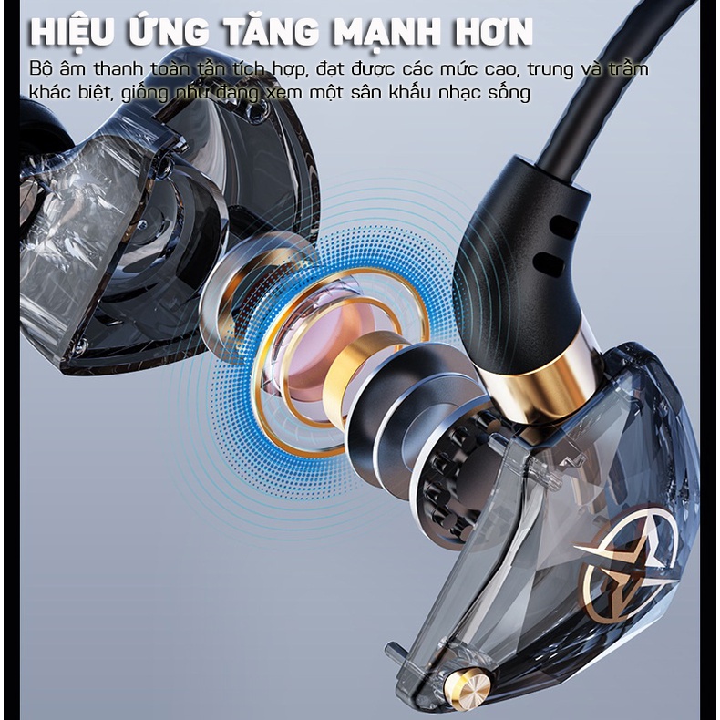 Tai Nghe Nhét Tai Chống Ồn Âm Thanh Hifi Sống Động Tích Hợp Micrô Cho Điện Thoại, Laptop, PC Live Stream KT-02 HOMESTORE