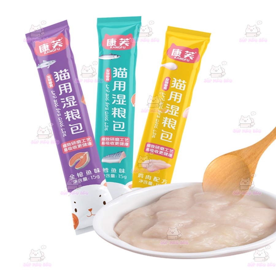 Soup tuýp nguyên vị hải sản Kang Fu 15gr cho Mèo