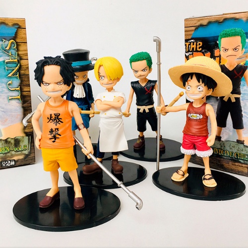 Combo Luffy Zoro Sanji ACE Sabo lúc nhỏ Cao 15cm