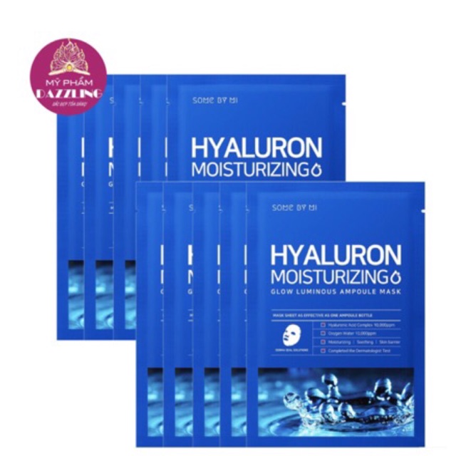 Hộp 10 Mặt Nạ Dưỡng Ẩm Sâu Some By Mi Hyaluron Moisturizing Chính Hãng