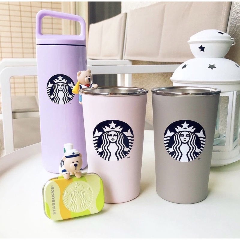 - CỐC STAINLESS STEEL PASTEL PINK/ WARM GREY 12OZ