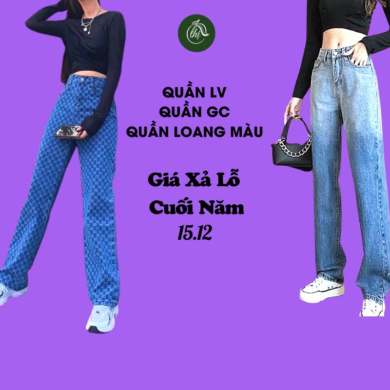 Quần jeans ống rộng, quần nữ cạp cao, chất jeans mềm, siêu hack dáng