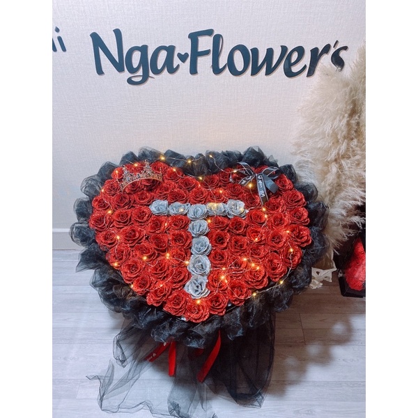 Bó Hoa Nhũ 50 Bông Kèm Chữ Theo Yêu Cầu