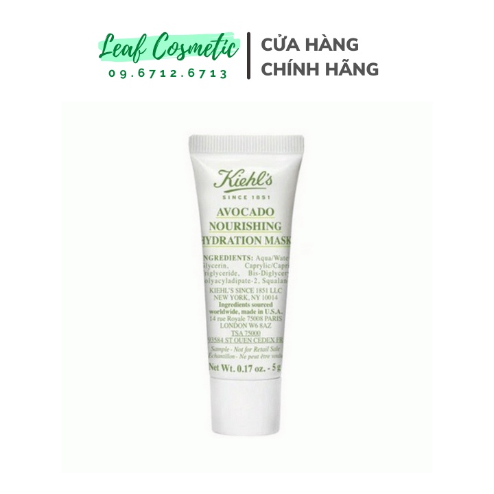 [ Mini 5g ] Mặt Nạ Bơ Cấp Nước KIEHL'S Avocado Nourishing Hydration | Mask Kiehls