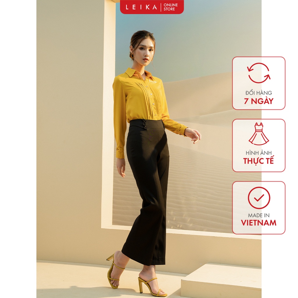 Quần loe xếp ly trang trí bên hông LEIKA