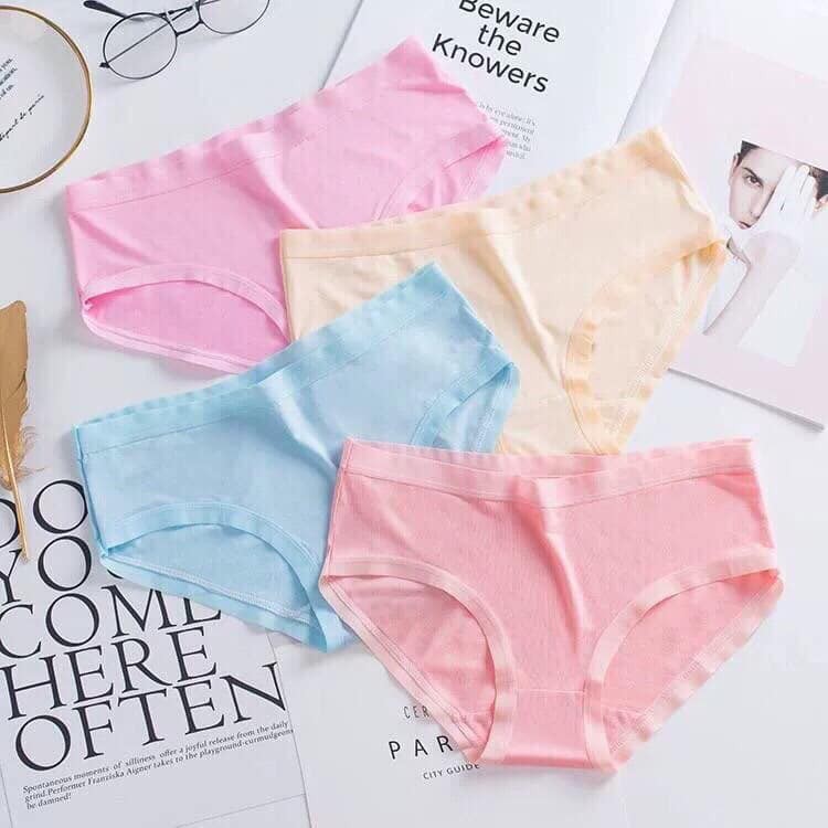 Set 10 quần lót cotton trơn
