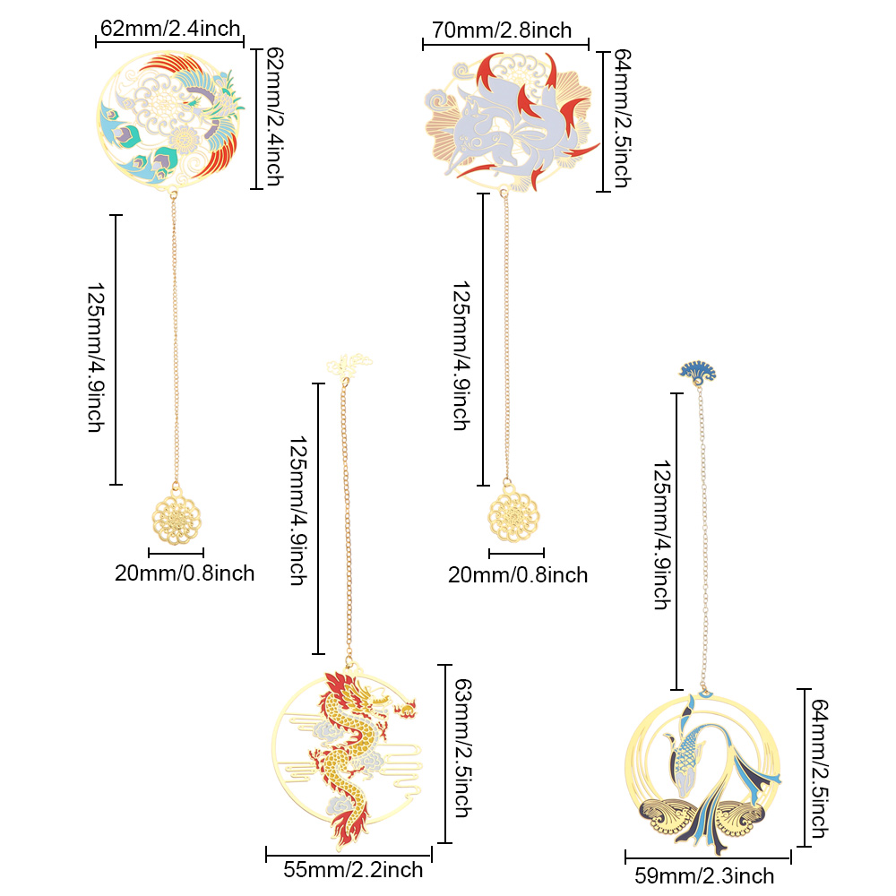 Kẹp Đánh Dấu Sách Bằng Đồng Thau Phối Tua Rua Hình Cáo Phong Cách Cổ Điển Mihan Cho Trường Học/Văn Phòng