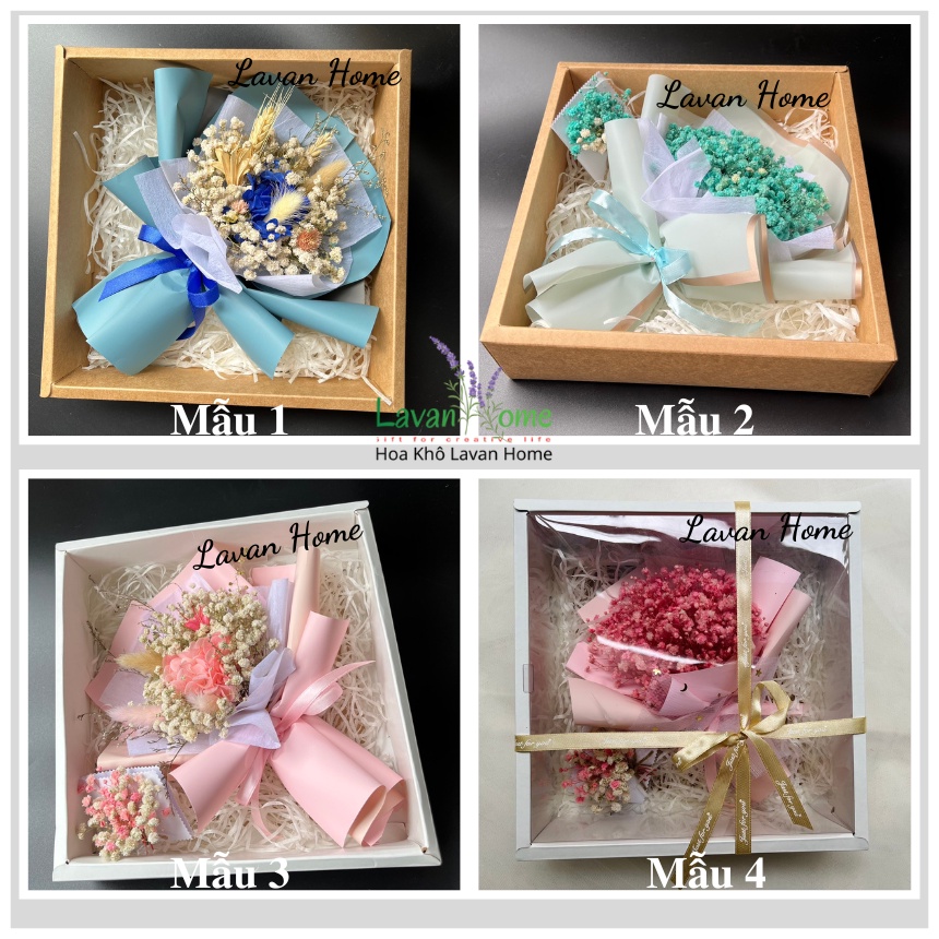 Hộp quà hoa khô, hoa vĩnh cửu , set quà tặng cao cấp - Quà tặng các dịp lễ như 20/10, 20/11, lễ giáng sinh, lễ tình nhân