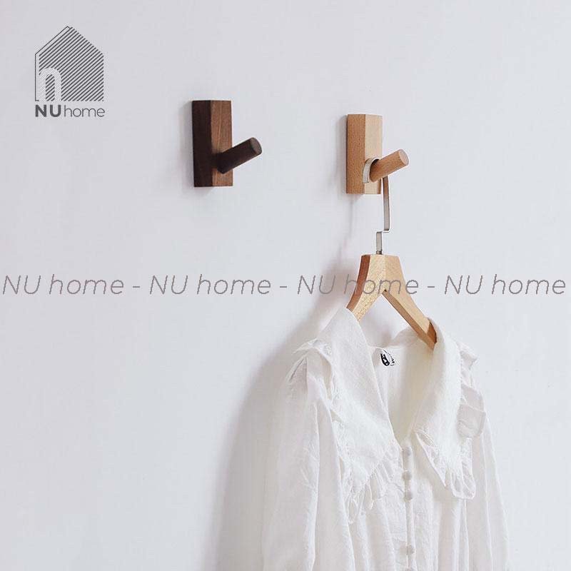 nuhome.vn | Móc gỗ treo đồ gắn tường hình chữ nhật thiết kế phong cách Hàn Quốc, trang trí nhà cửa, đơn giản, đẹp mắt