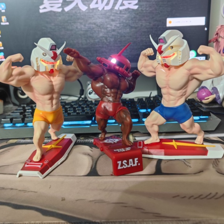 Mô hình Figure Gundam Zaku RX-78-2 Nu EVA Evangelion cơ bắp tập tạ có Led tặng kèm pin dự phòng