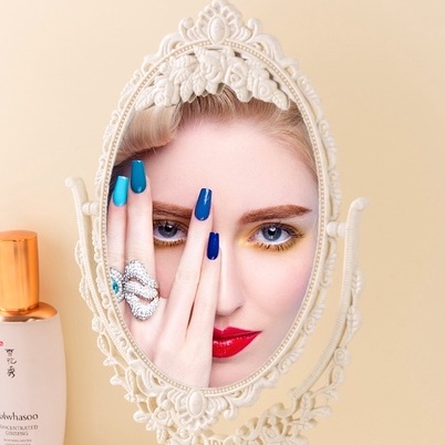 Gương trang điểm để bàn 2 mặt, gương công chúa vintage phong cách tiểu thư MIROHOME