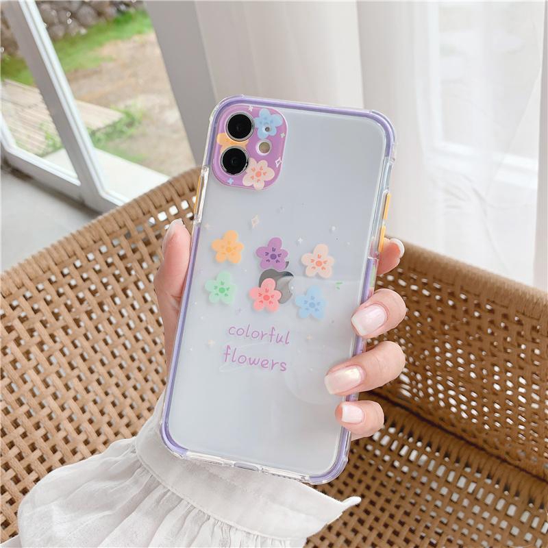 Ốp lưng iphone hoa Colorful trong 4 góc 6/6plus/6s/6splus/7/7plus/8/8plus/x/xr/xs/11/12/pro/max/plus/promax - Awifi V2-6 | BigBuy360 - bigbuy360.vn