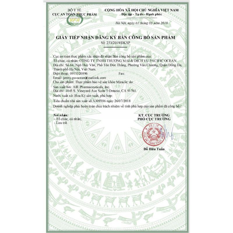 [CHÍNH HÃNG] Viên uống chống nắng, trắng da, giảm nám, chống lão hóa MIRACLE - 60 Viên [Mẫu mới] | BigBuy360 - bigbuy360.vn