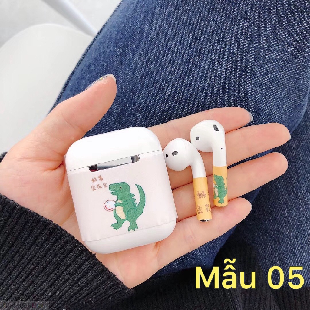 Decal skin trang trí hộp sạc và tai nghe Apple Airpods chống bẩn, hình ảnh độc đáo Tai nghe Apple AirPods giá rẻ