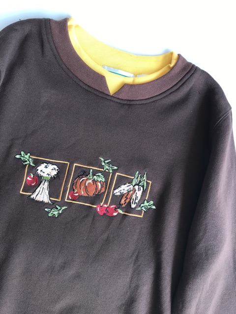 [Ảnh Thật]Áo Sweater Nỉ Bông Thêu Dư Xịn