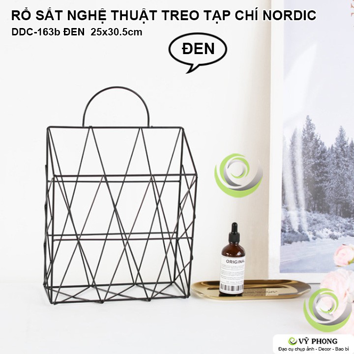 RỔ SẮT NGHỆ THUẬT TREO TẠP CHÍ PHONG CÁCH NORDIC DECOR TRANG TRÍ ĐẠO CỤ CHỤP ẢNH SẢN PHẨM INS DDC-163a,b