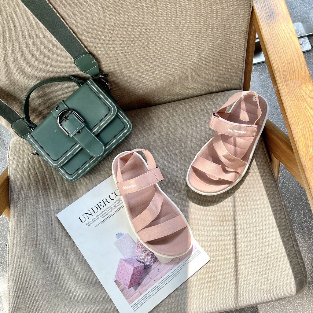 SANDAL THỂ THAO NỮ ĐẾ ĐỘN 4P DETAUNISEX CHẤT LIỆU QUAI BỐ SIÊU BỀN