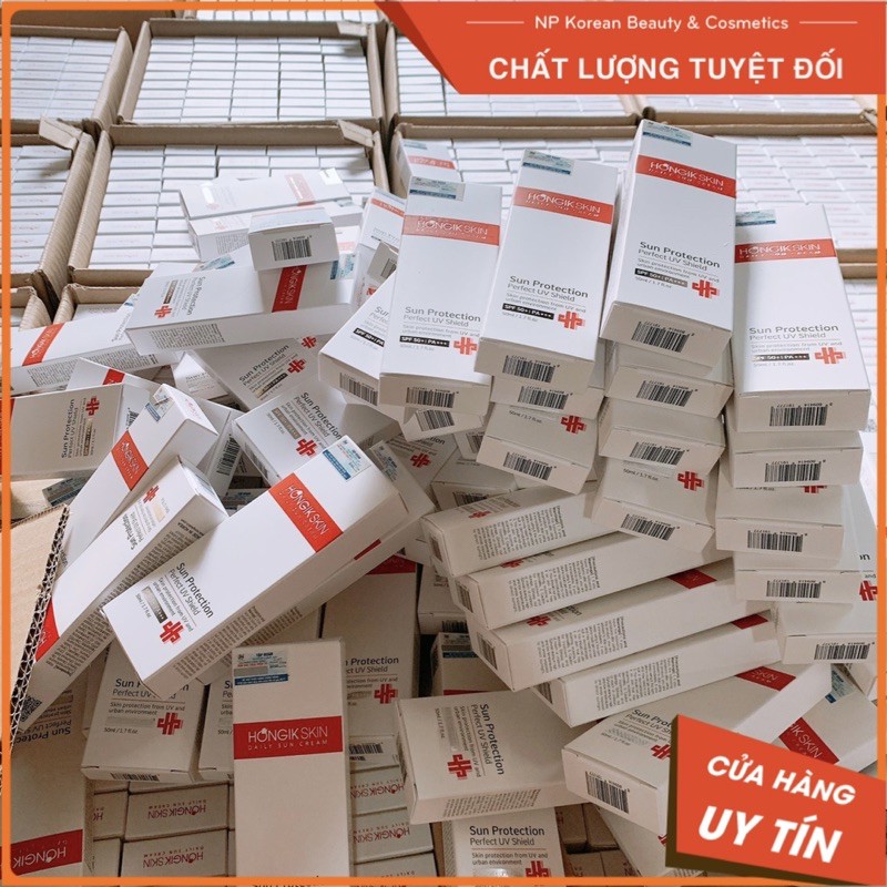 Kem Chống Nắng Vật Lý Sun Protection Perfect UV Shield SPF 50+ HongikSkin Cao Cấp 50ml