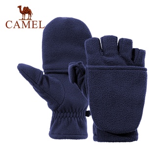CAMEL Outdoor Sports Gloves Cycling Warm Gloves Windproof Fleece Sports Half F thumbnail