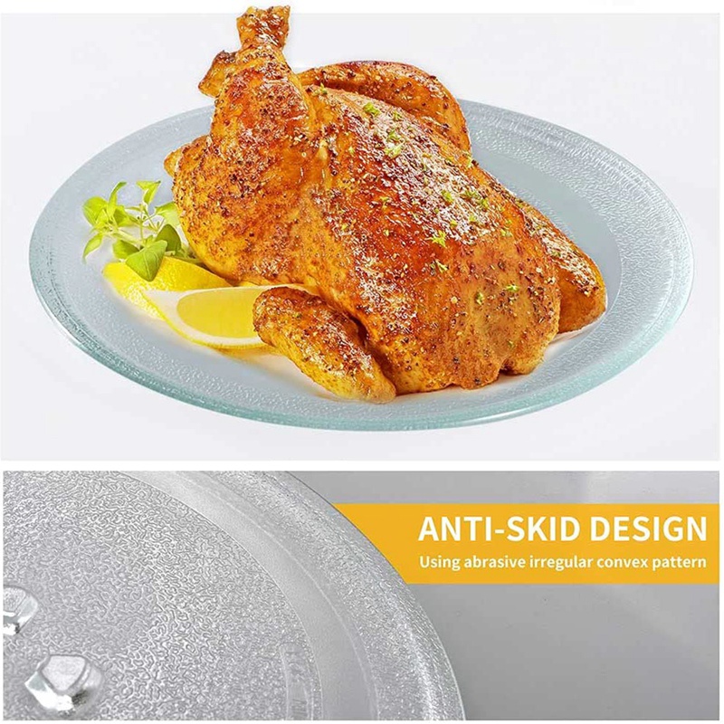 Đĩa Thủy Tinh Tròn 9.6 Inch Bền Bỉ Thông Dụng Cho Lò Vi Sóng