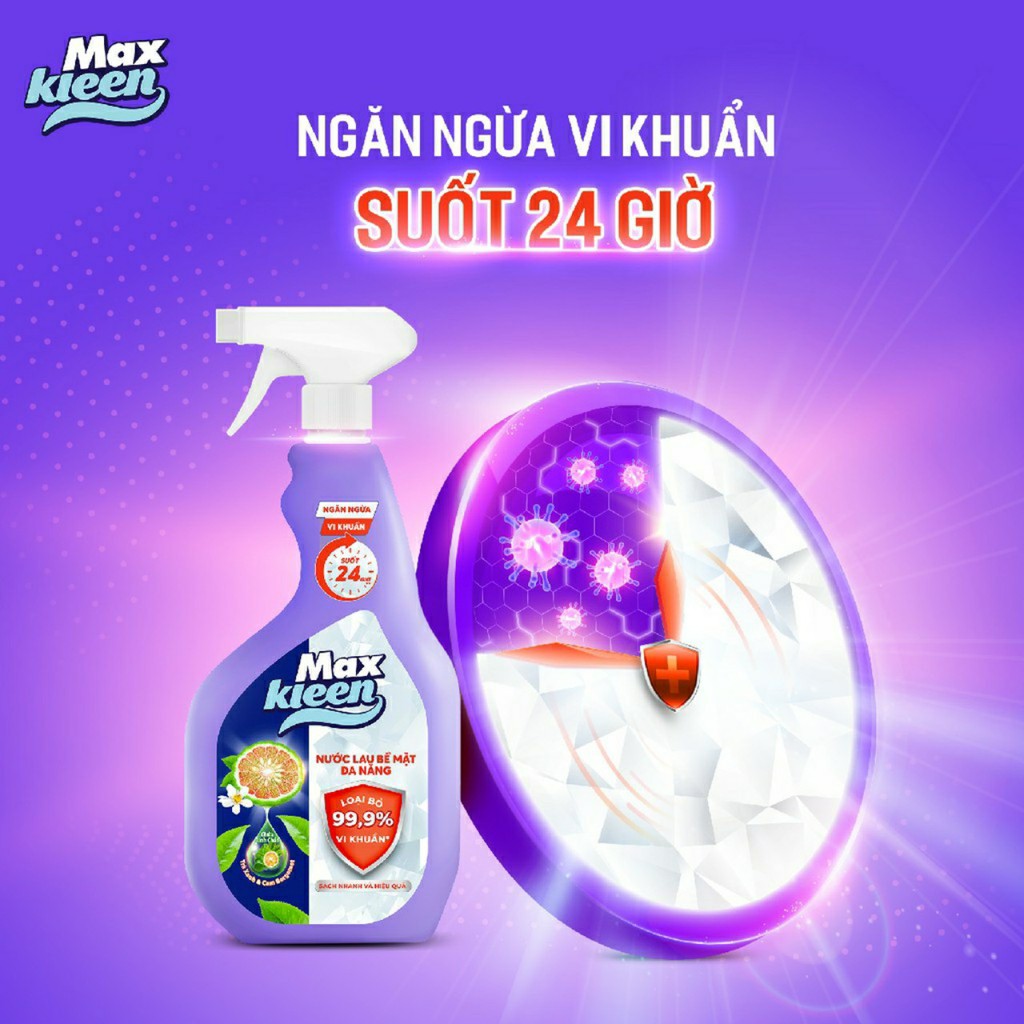 Combo Nước + Khăn Ướt Lau Bề Mặt Đa Năng MaxKleen