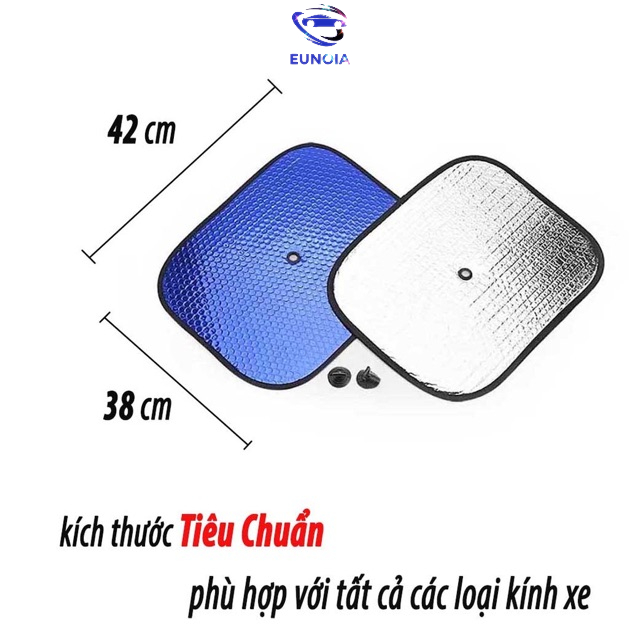 Bộ 4 tấm chắn nắng - tấm che nắng ô tô- bộ che nắng ô tô hút kính, tráng nhôm cách nhiệt phản quang