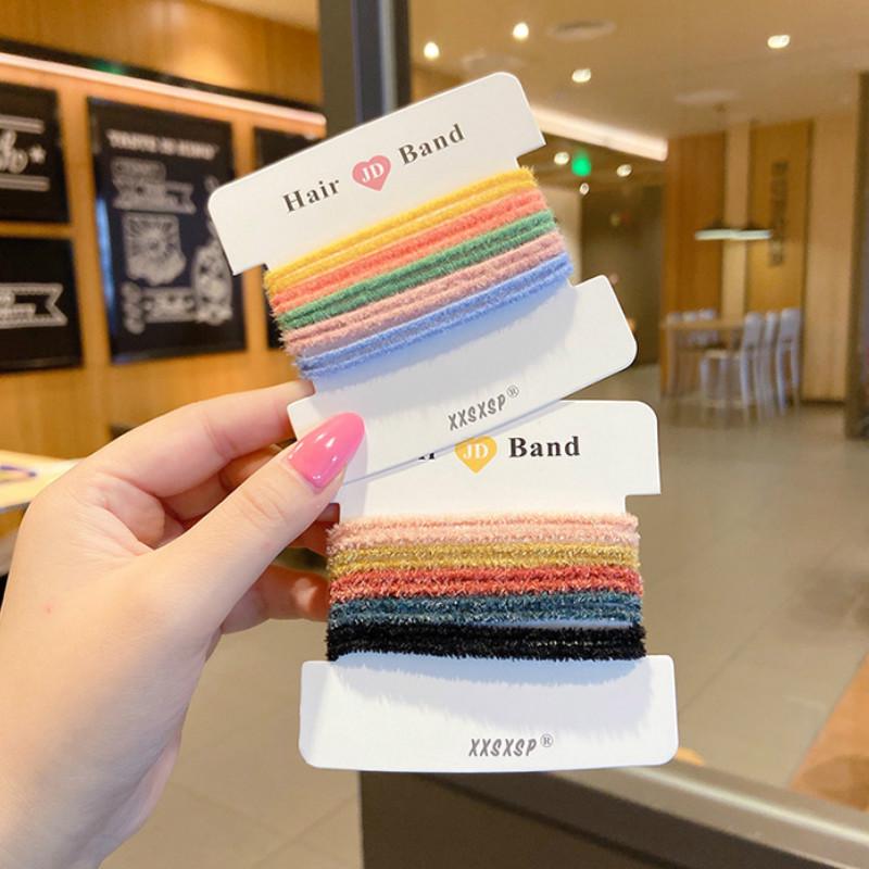 Dây Buộc Tóc Co Giãn Màu Trơn Đơn Giản Phong Cách Hàn Quốc Cho Nữ