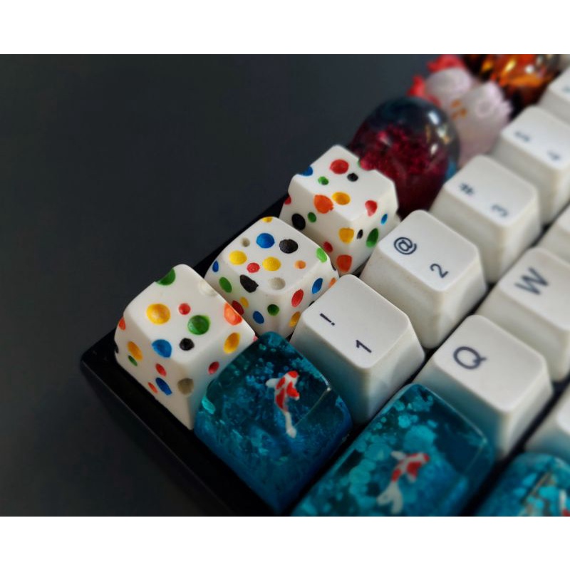 Keycap resin Cheese sắc màu trang trí bàn phím cơ gaming