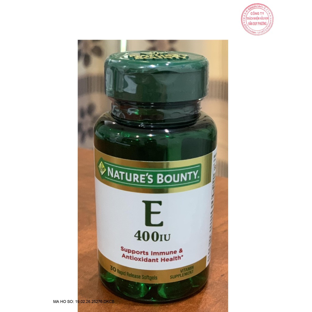 Viên Uống Vitamin E 400IU Nature's Bounty Hộp 30 Viên