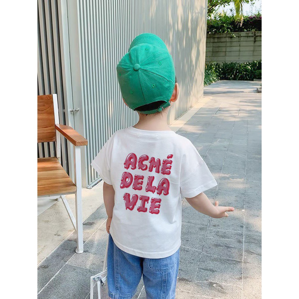 Áo thun tay lỡ bé trai bé gái nam nữ unisex A D L V Ice Cream Logo, áo phông gia đình 100% cotton - Samyy_vn