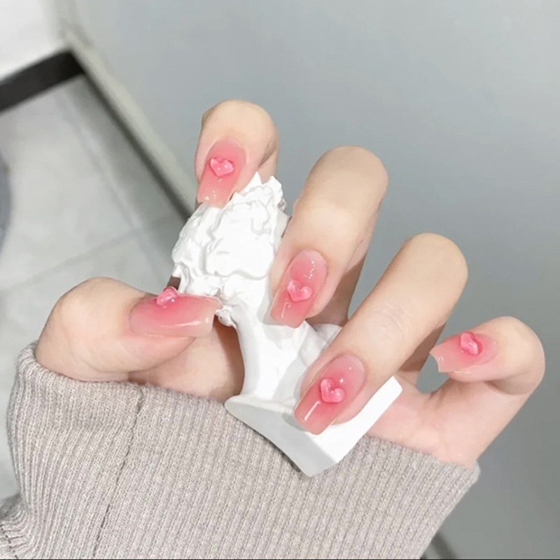 20 Hạt Charm Hình Trái Tim Trong Suốt Dùng Trang Trí Móng