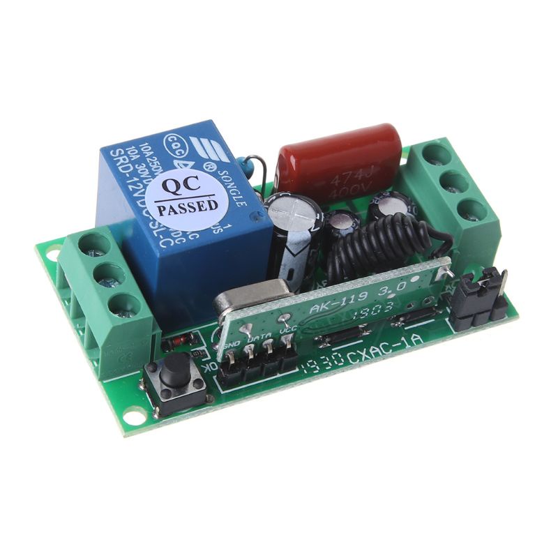 【3C】1 bộ chuyển đổi điều khiển đèn không dây 2 nút bật tắt AC220V 433MHZ