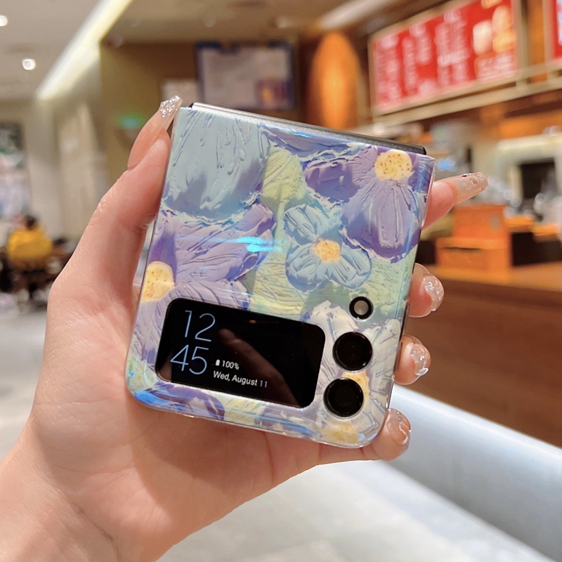 Thời Trang Ốp Điện Thoại imd silicone Hình Hoa Cho samsung galaxy z flip 4 flip 3 flip5