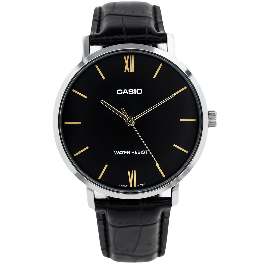 Đồng hồ nam dây da Casio chính hãng Anh Khuê MTP-VT01L-1BUDF