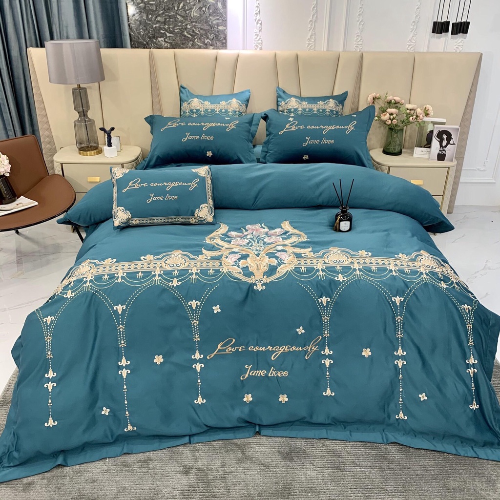 Bộ Chăn Ga Gối Lụa Silk 4 Món Thêu Hoàng Gia Đẳng CấpĐa dạng mẫu mã Siêu phẩm Lụa satin thêu 4 món với màu sắc lung linh | BigBuy360 - bigbuy360.vn