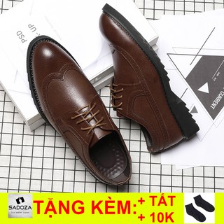 Giày Da Nam Công Sở - FREESHIP - Giày Nam Đẹp Cột Dây Vintage Kinh Điển GNK16