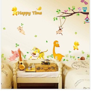 Decal dán tường thú happy time