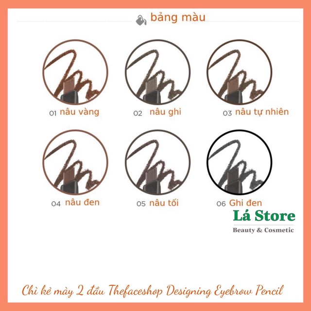 Chì kẻ mày Thefaceshop 2 đầu Designing Eyebrow Pencil | BigBuy360 - bigbuy360.vn