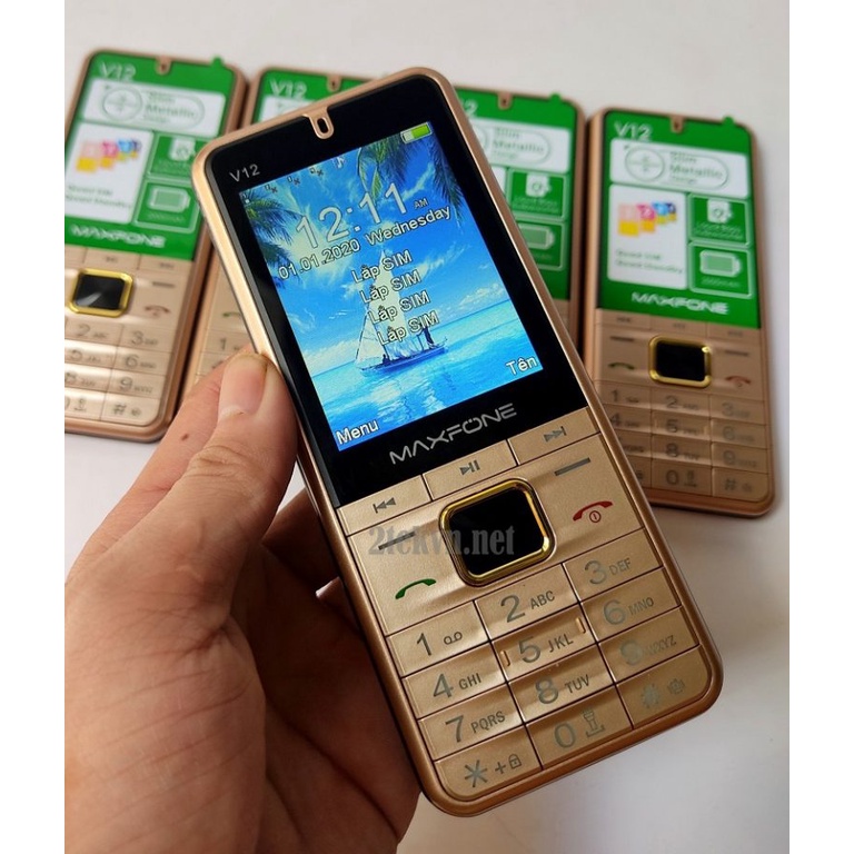 Điện thoại 4 Sim MaxFone V6/V12  pin khủng loa to điện thoại cho người già bảo hành 12 tháng