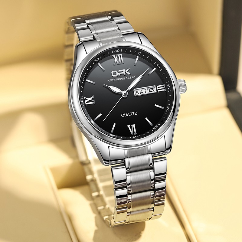 Đồng hồ nam chính hãng OPK 8123 máy thạch anh dây thép chống nước có hiển thị ngày màu dạ quang dành cho | BigBuy360 - bigbuy360.vn