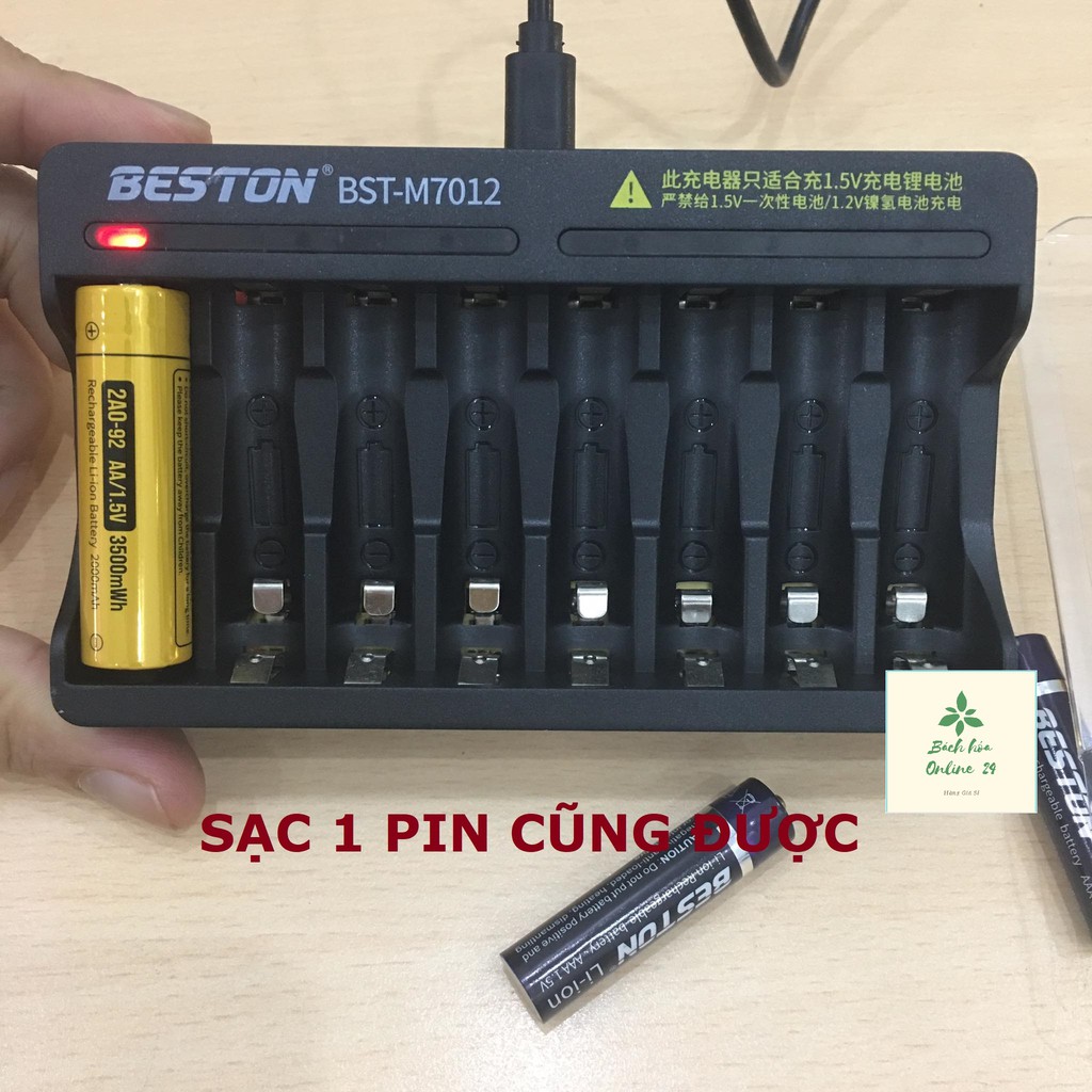 Bộ sạc pin tiểu 8 pin 1.5V, pin sạc AA AAA BESTON 1.5V chính hãng pin lithium hàng cao cấp