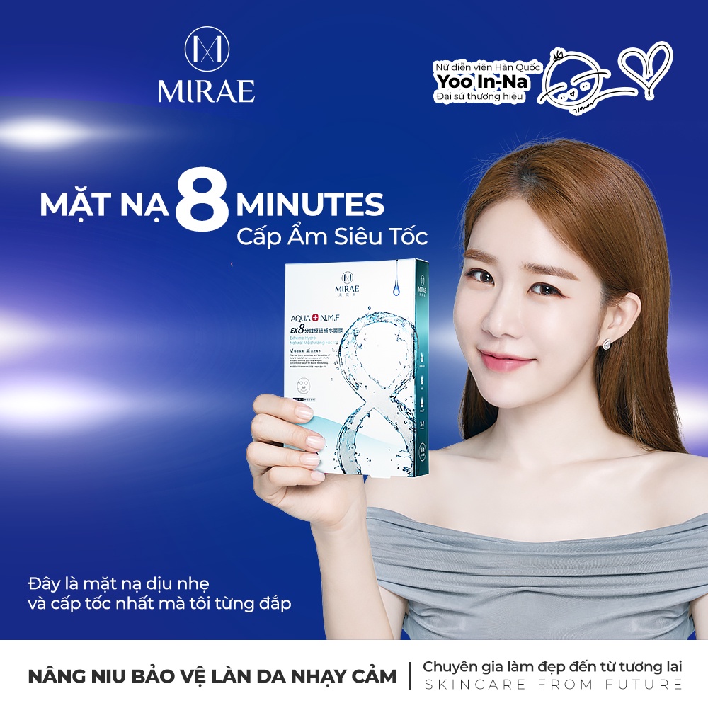 Mặt nạ 8 phút aqua MIRAE EX8 cấp ẩm cấp tốc cải thiện da khô mang lại làn da căng mịn 20g/miếng