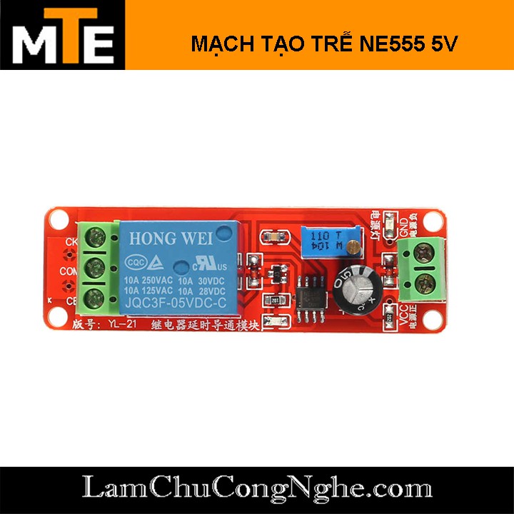  Mạch tạo thời gian trễ đóng relay NE555 5V - 12V