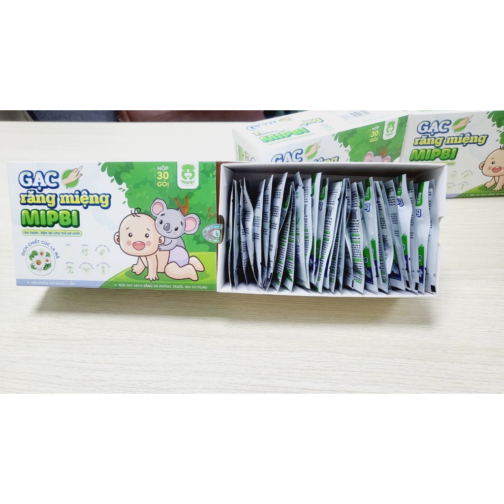[Bán Gói Lẻ] Gạc răng miệng Mipbi cho trẻ từ sơ sinh