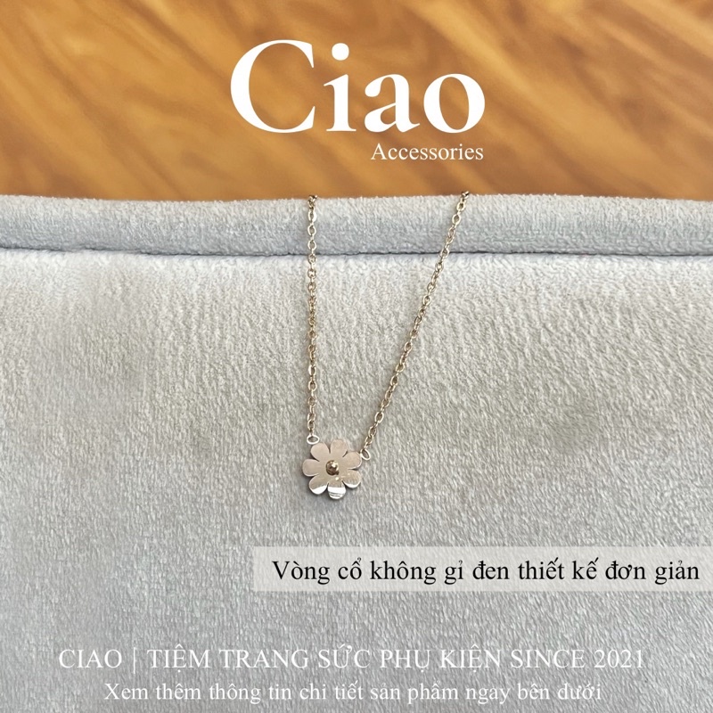 [HOẢ TỐC 1H] Dây chuyền/ Vòng cổ titan không gỉ thiết kế hình hoa cúc đơm giản Miss Daisy Ciao