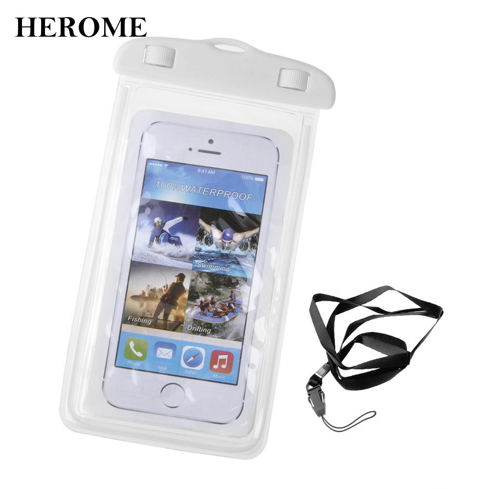 herome Universal Waterproof Case For Smartphone Clear Underwater Phone Pouch PVC Fluorescent Chic